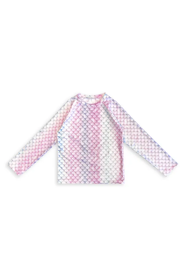 UV Korumalı Deniz Kızı Kız Çocuk Mayo T-shirt