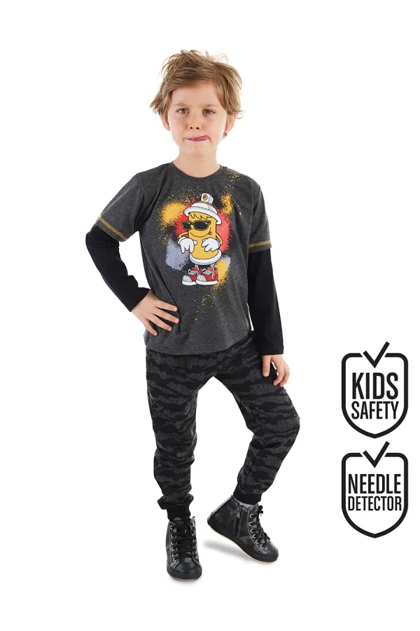 Sprey Kamuflaj Erkek Çocuk T-shirt Pantolon Takım