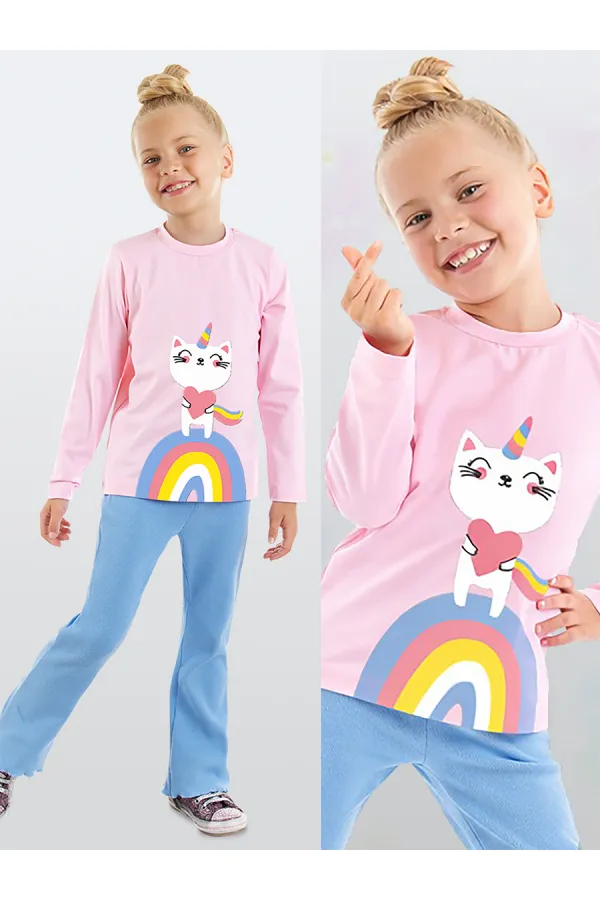 Catcorn Kız Çocuk T-shirt Pantolon Takım