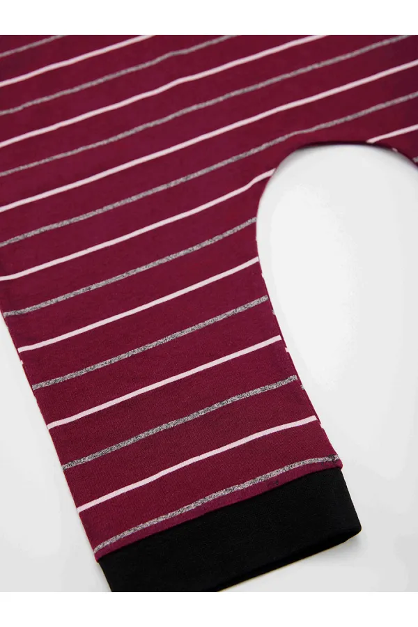 Funny Crocodile Boy's Cotton Burgundy Jumpsuit