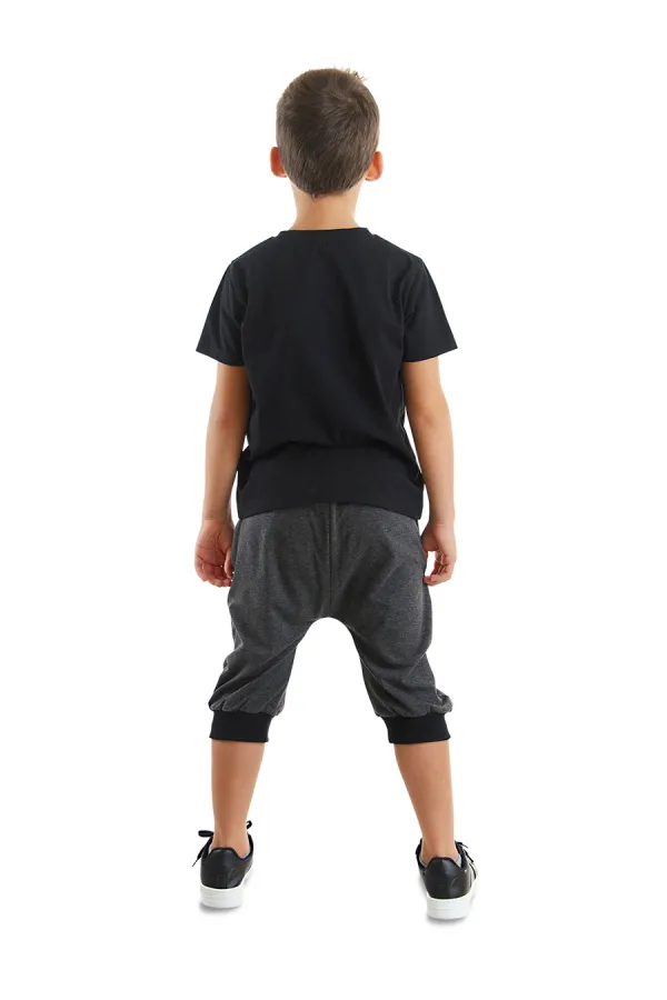 Uzay Roketi Erkek Çocuk T-shirt Kapri Şort Takım