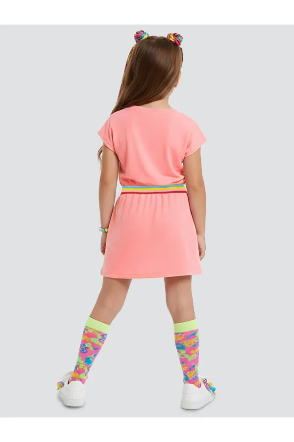 Robe serviette rose fraise pour fille