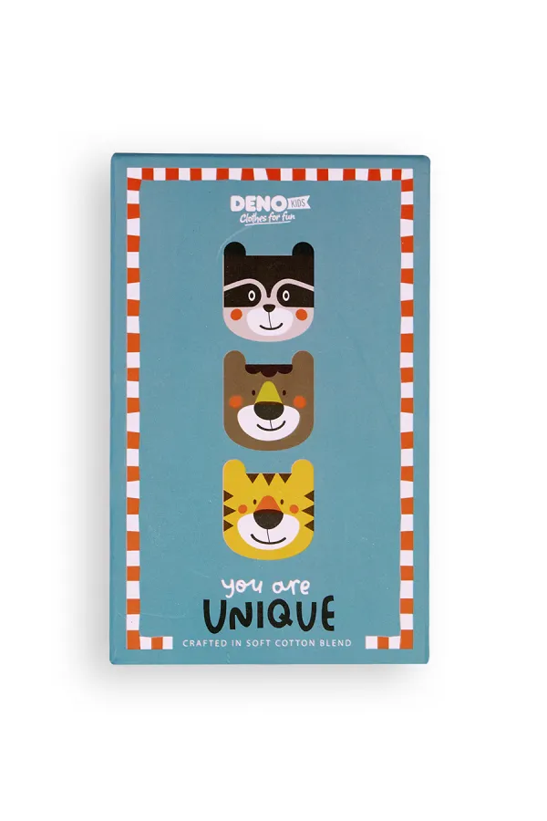 Chaussettes pour garçons, lot de 3, motif animaux