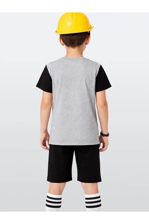 İnşaat Araçları Erkek Çocuk T-shirt Şort Takım