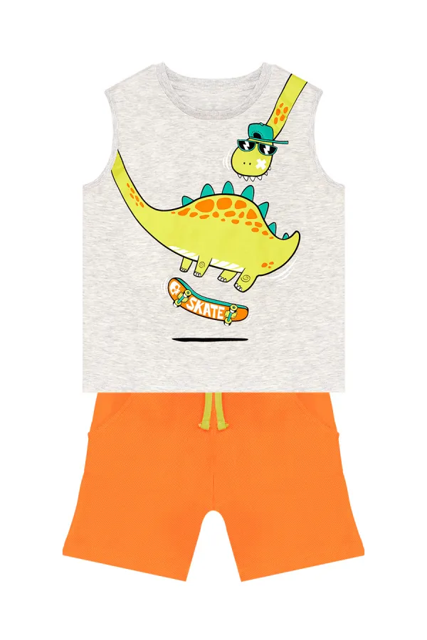 Kaykay Dino Erkek Çocuk T-shirt Şort Takım