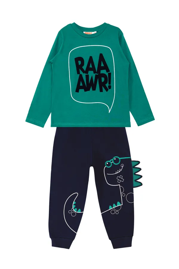 Tırtırlı Dino Erkek Çocuk T-shirt Pantolon Takım