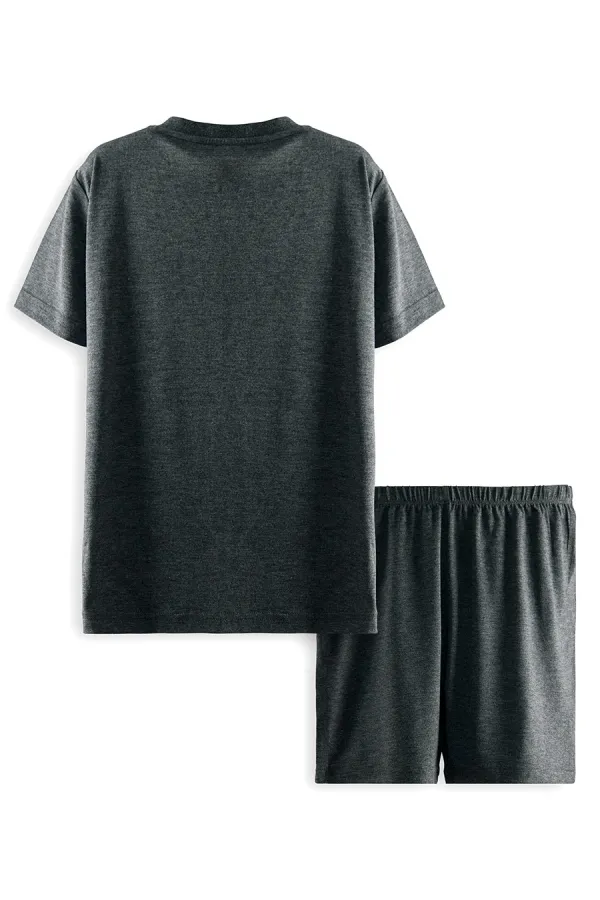 Dinosaur Boy's Grey Pajama Set (Top and Bottom)