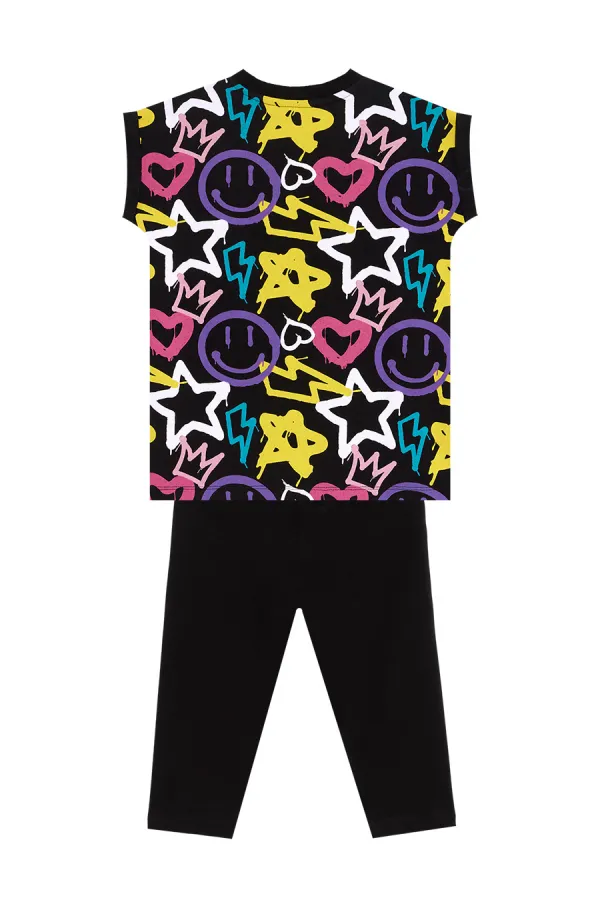 Ensemble T-shirt et legging style streetwear pour filles