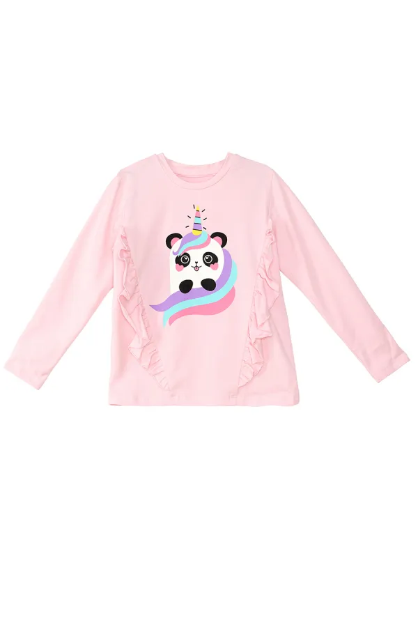Panda Unicorn Kız Çocuk Tişört Tayt Takım Panda Unicorn Kız Çocuk Tişört Tayt Takım