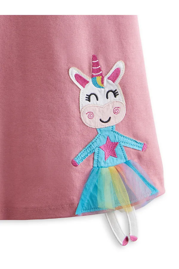 Robe d'été rose Lilycorn pour fille