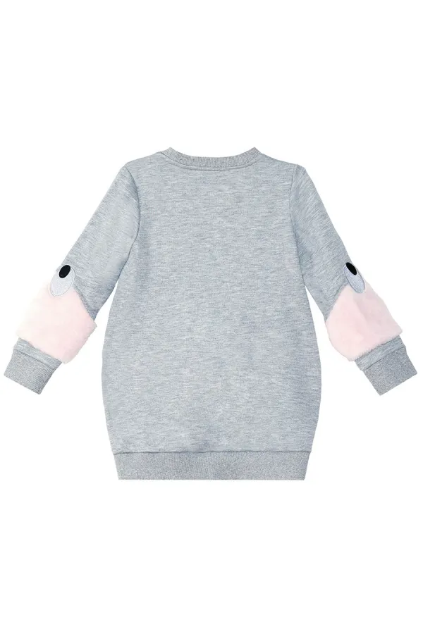 Plush Sleeved Girl's Dress