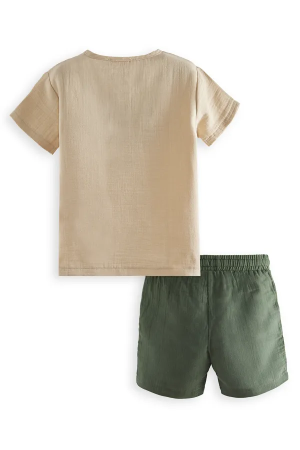 Kaplan Summer Boys' Muslin Shorts Set