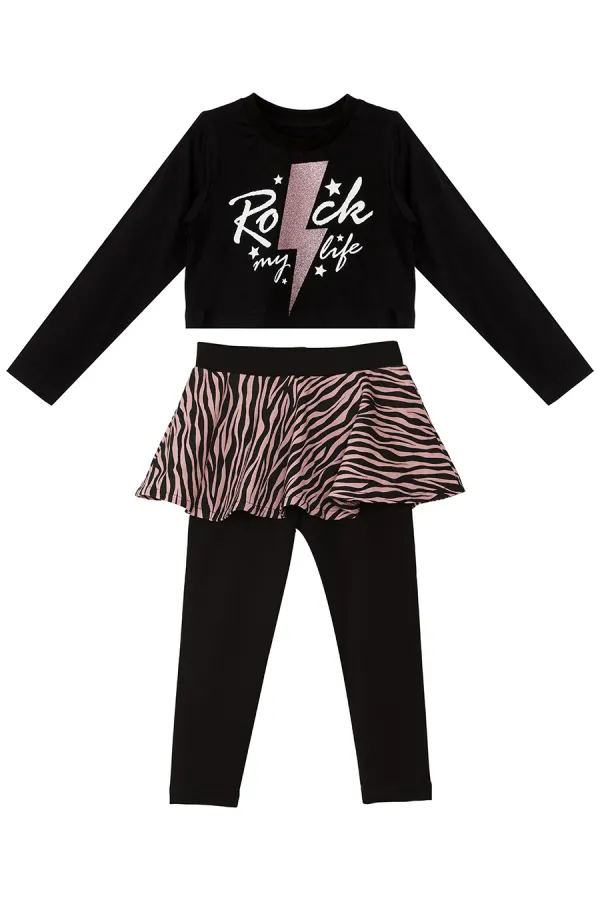 Rock Life Girls' T-Shirt and Leggings Set