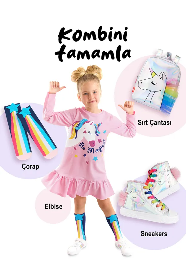 Baskets pour fille à motif licorne holographique