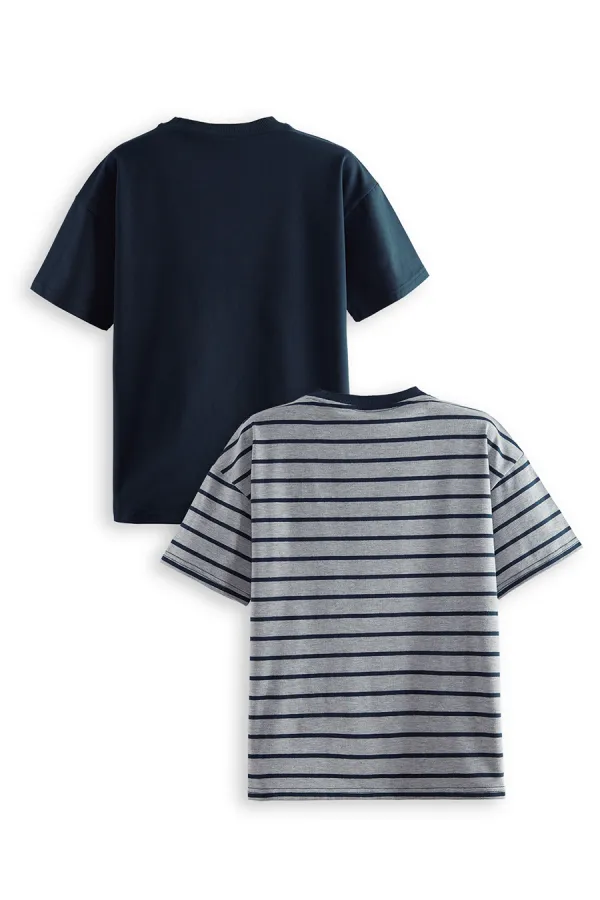 Erkek Çocuk Basic Oversize 2'li T-shirt Takım Erkek Çocuk Basic Oversize 2'li T-shirt Takım