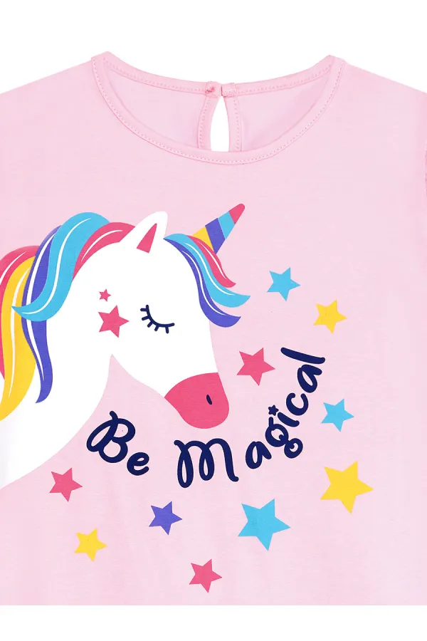 Unicorn Magic Kız Çocuk Pembe Elbise