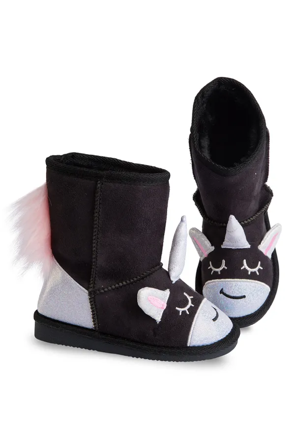 Bottes licorne noires pour fille