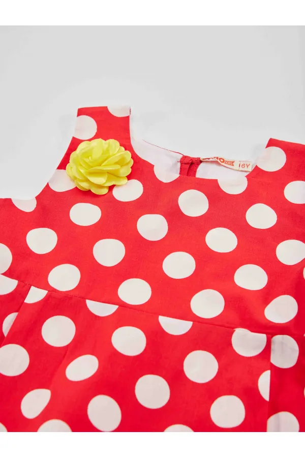 Red and White Polka Dot Girl's Balloon Jumpsuit