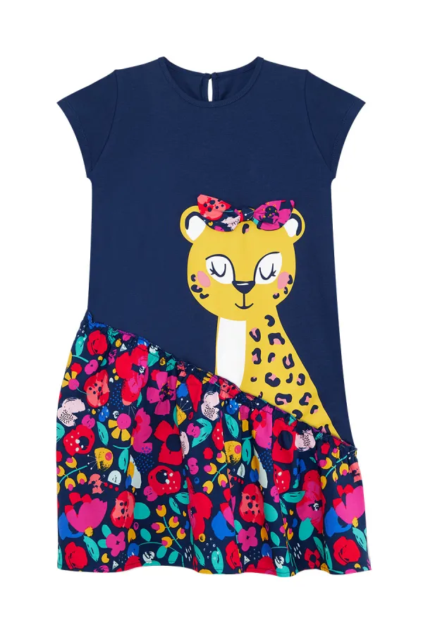 Süslü Leo Kız Çocuk Elbisesi