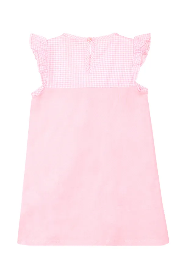 Winged Unicorn Plaid Girl's Pink Dress