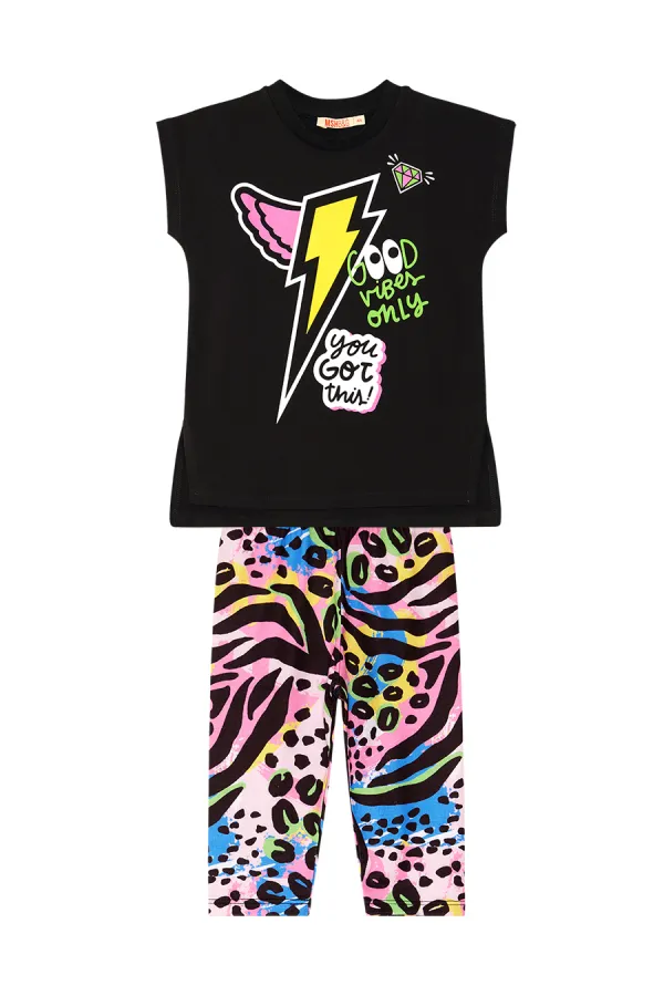 Ensemble tunique et legging pour filles Good Vibes