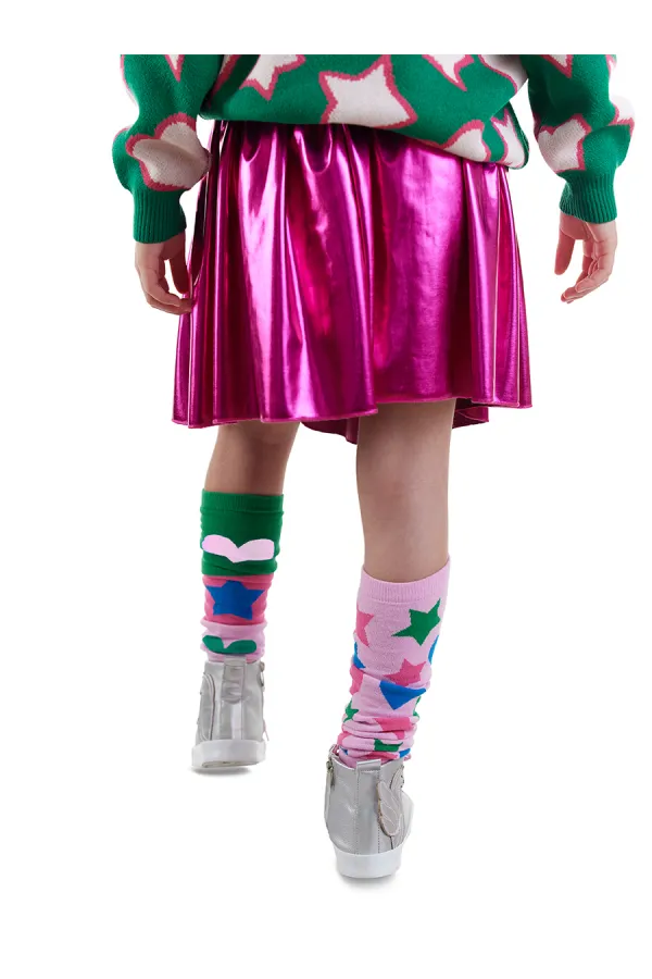 Leggings verts et roses Star Heart Girl