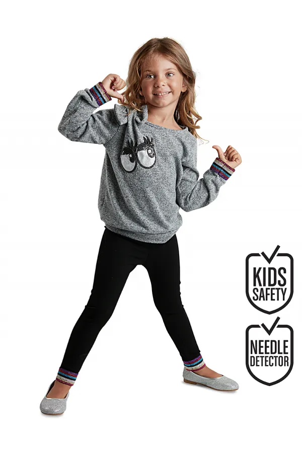 Gözler Kız Çocuk Triko Kazak Tayt Takım