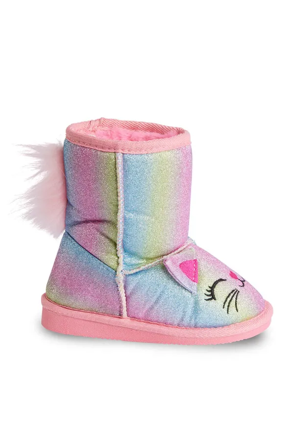 Bottes à paillettes couleur chat pour fille