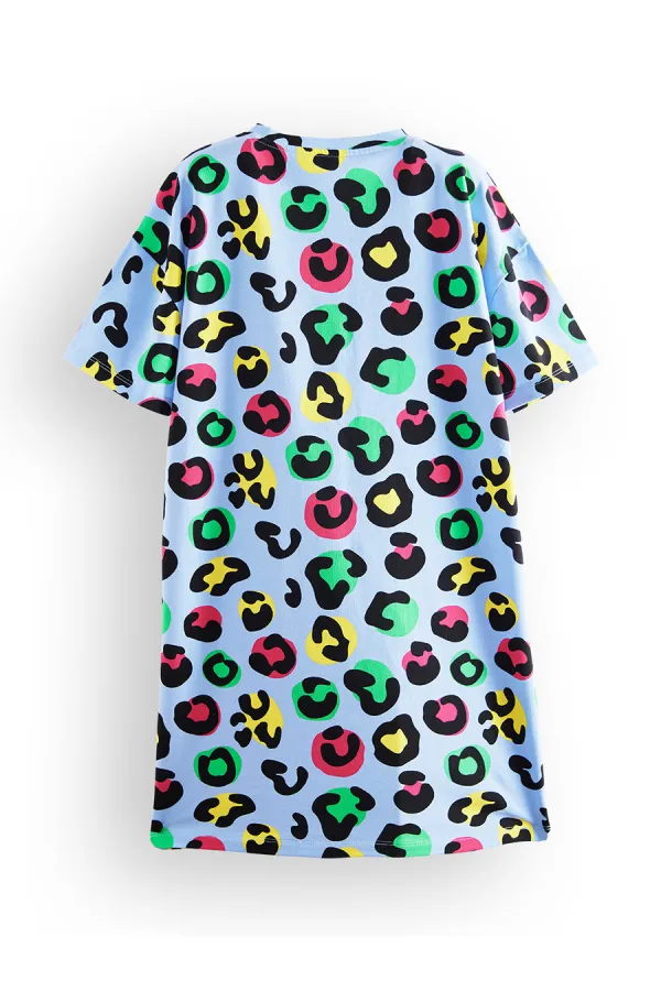 Robe oversize à imprimé léopard pour fille