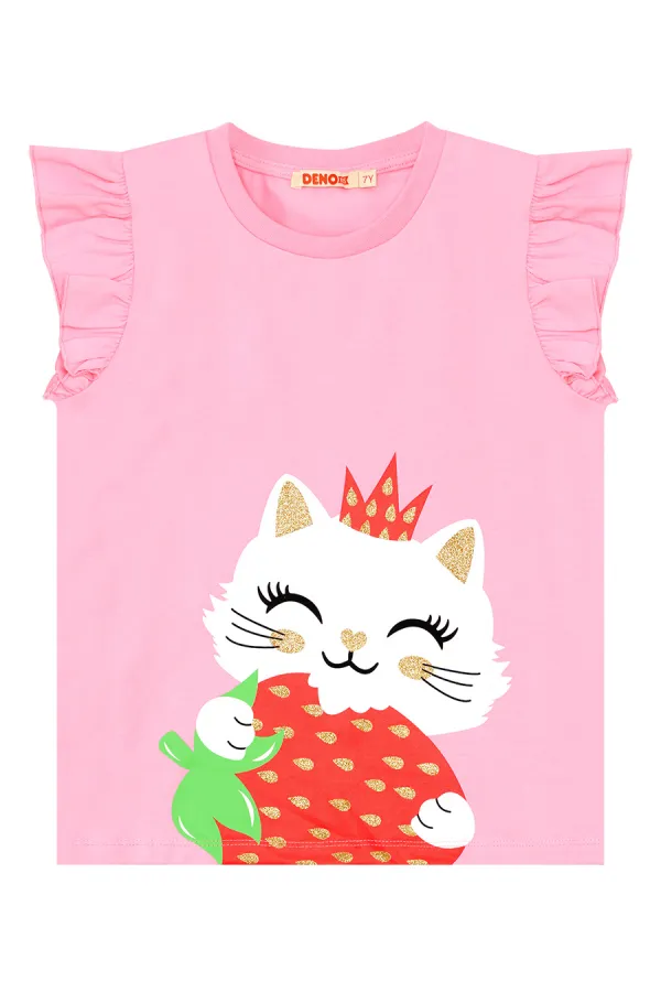 Çilek Kız Çocuk T-shirt Tayt Takım