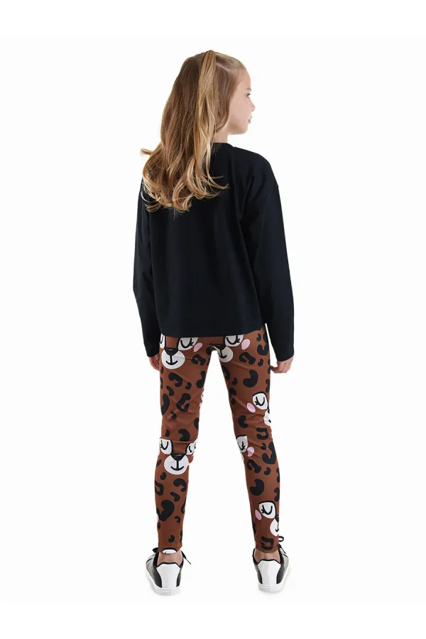 Leopar Kız Çocuk Tayt Takım Tişört