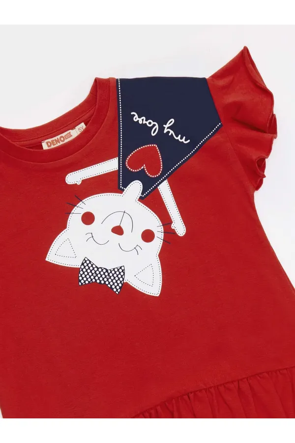 Naughty Cat Girl T-shirt and Leggings Set