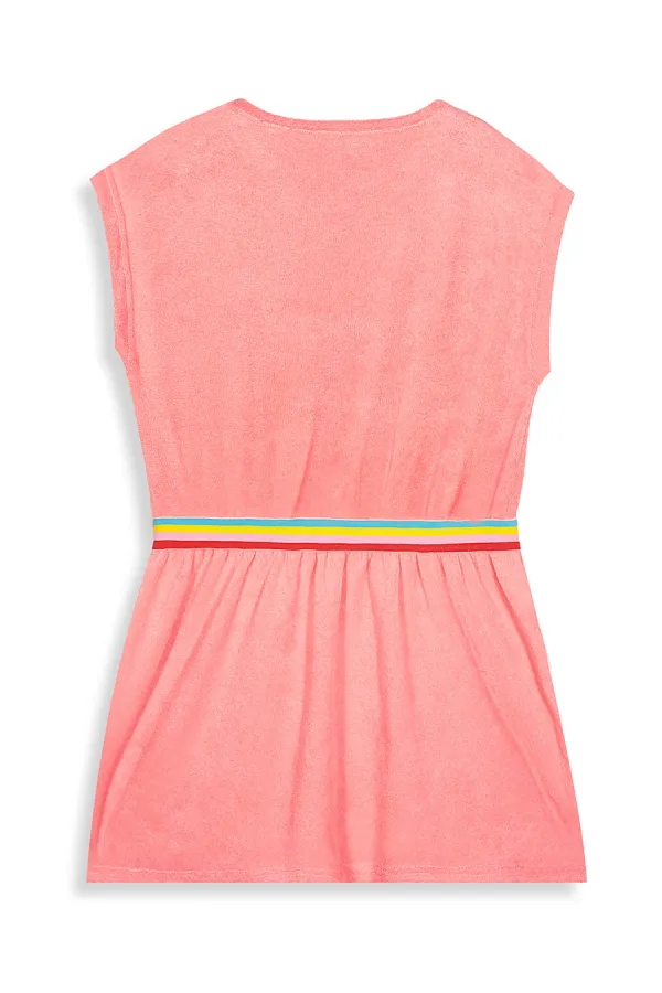 Robe serviette rose fraise pour fille