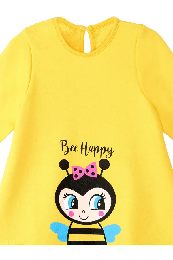 Robe jaune abeille pour fille