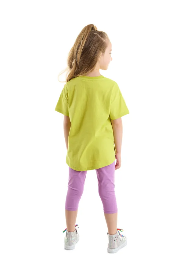 Cool Unicorn Kız Çocuk T-shirt Lila Tayt Takım