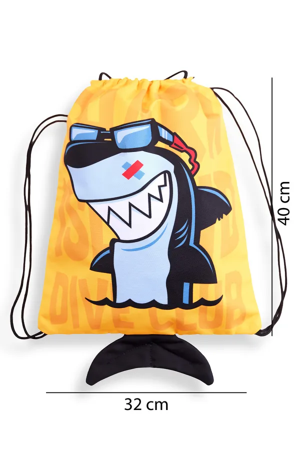 Sac à dos/sac de plage jaune Shark Boys