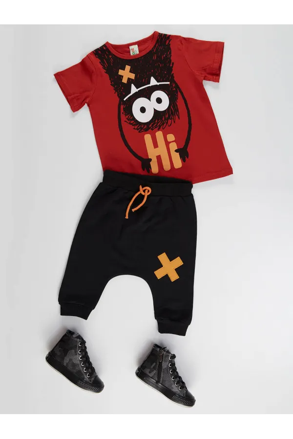 Hi Ponçik Boys' T-shirt and Shorts Set