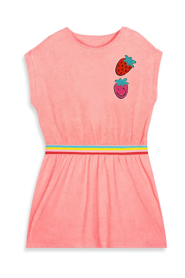 Robe serviette rose fraise pour fille