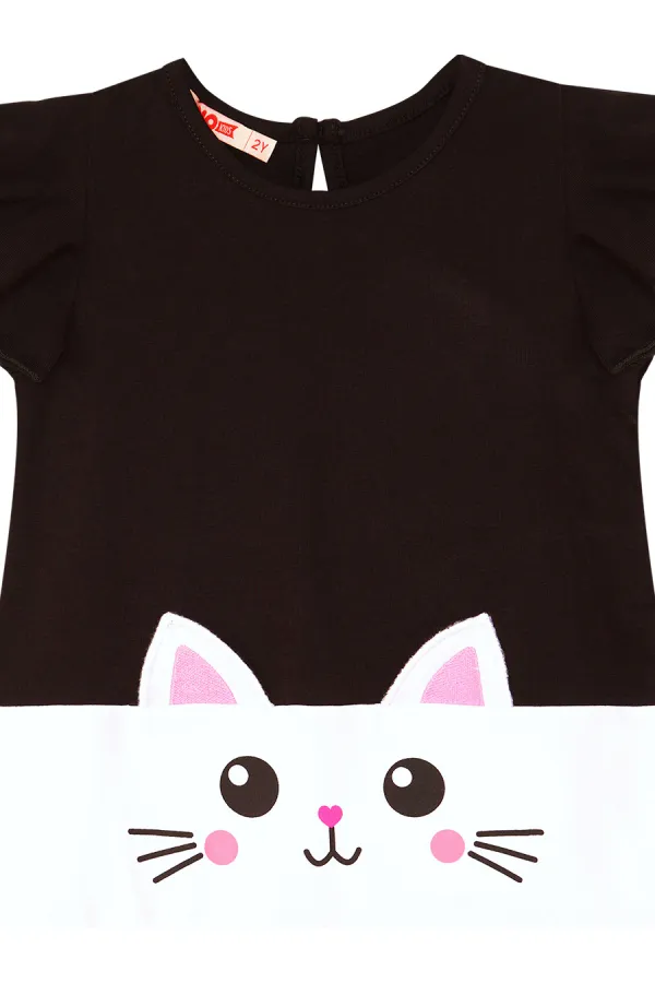 Robe à volants Chat Blanc pour fille