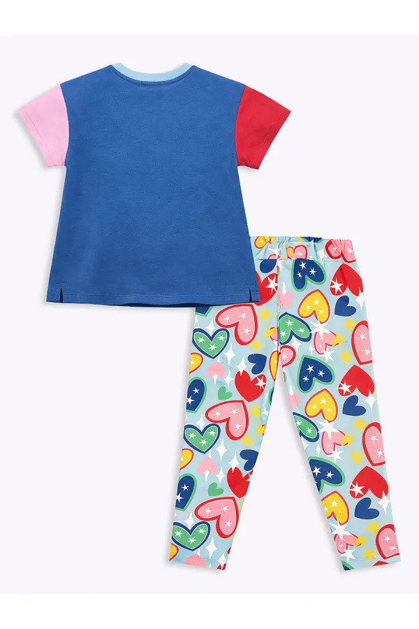 Kalpli Kedi Kız Çocuk T-shirt Tayt Takım