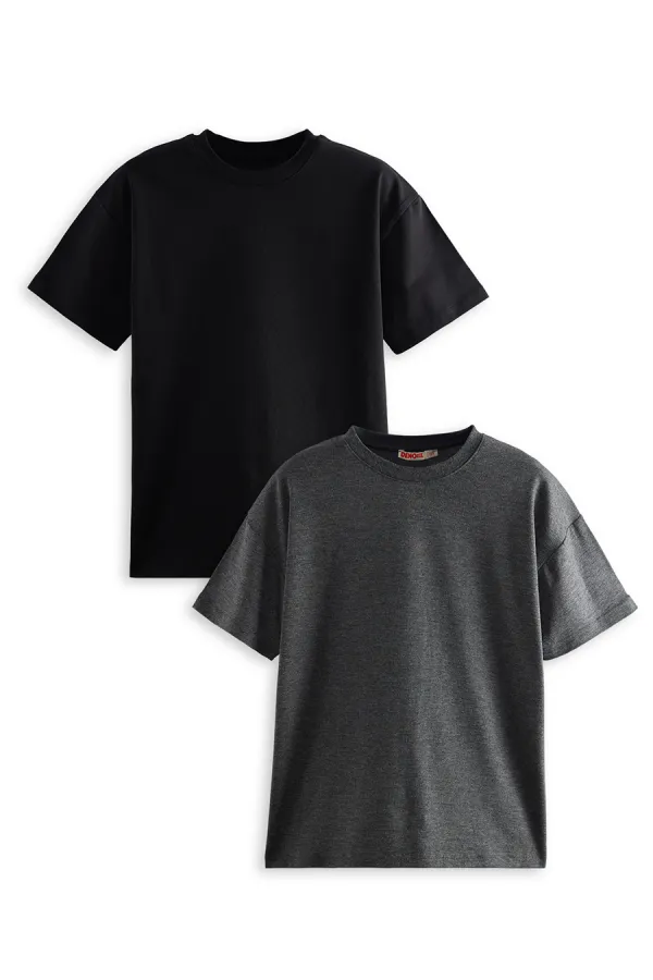 Erkek Çocuk Basic Oversize 2'li Paket T-shirt
