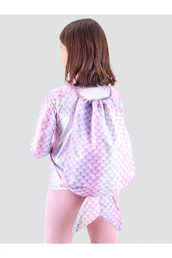 Mermaid Girl Pink Backpack Beach Bag
