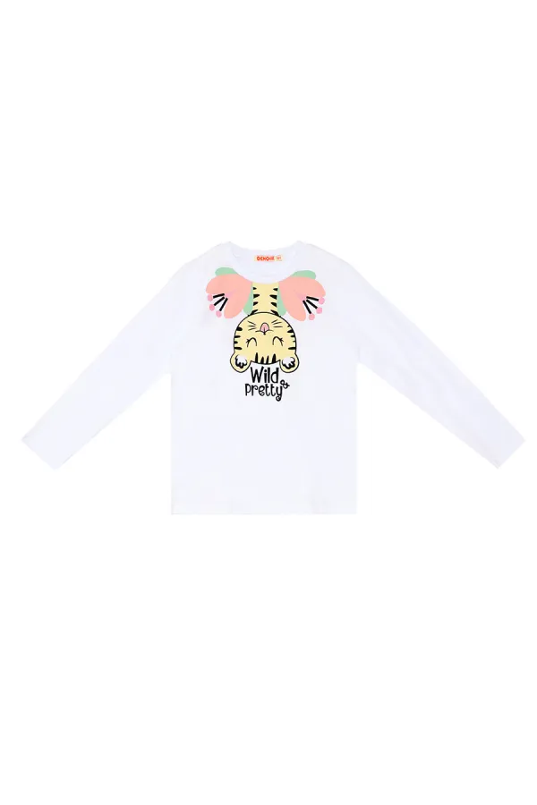 Süslü Leo Kız Çocuk T-Shirt Tayt Takım