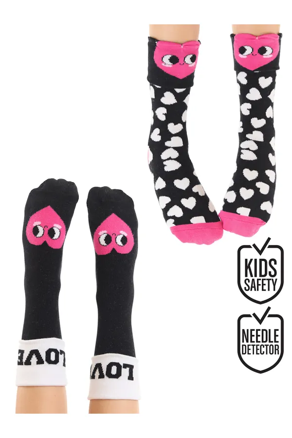Chaussettes courtes Love Girls' (lot de 2)