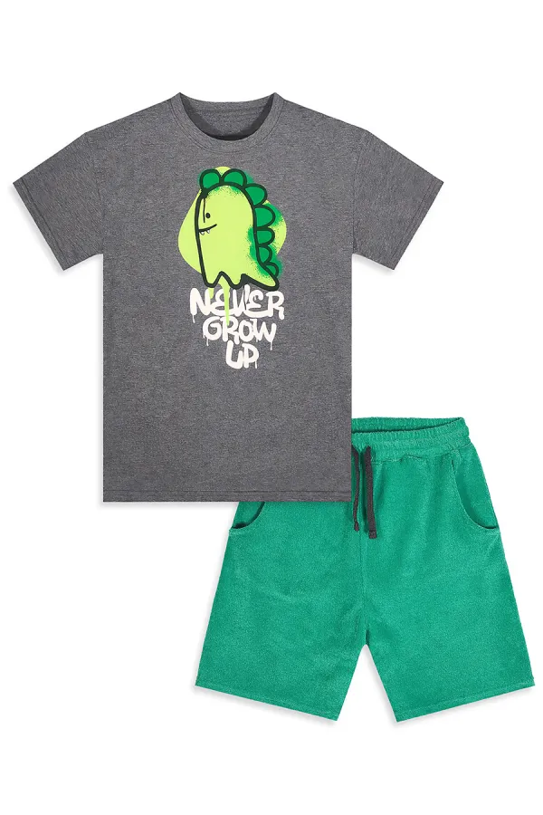 Dino Spray Erkek Çocuk T-shirt Şort Takım