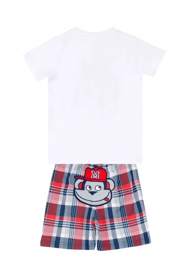 Monkey Ekose Erkek Çocuk T-shirt Şort Takım