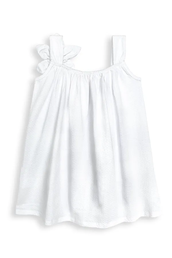 Robe blanche à manches fleuries pour fille