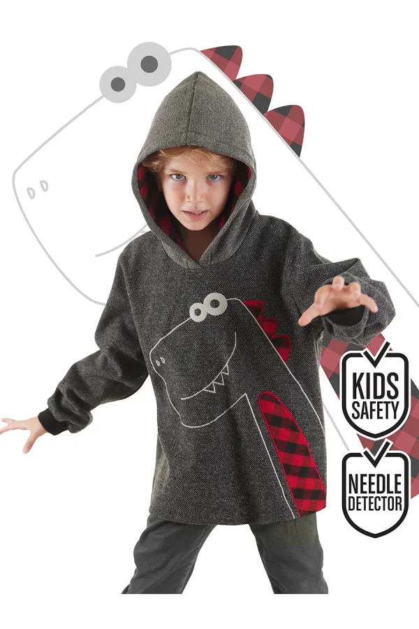 Dino Erkek Çocuk Kapüşonlu Sweat