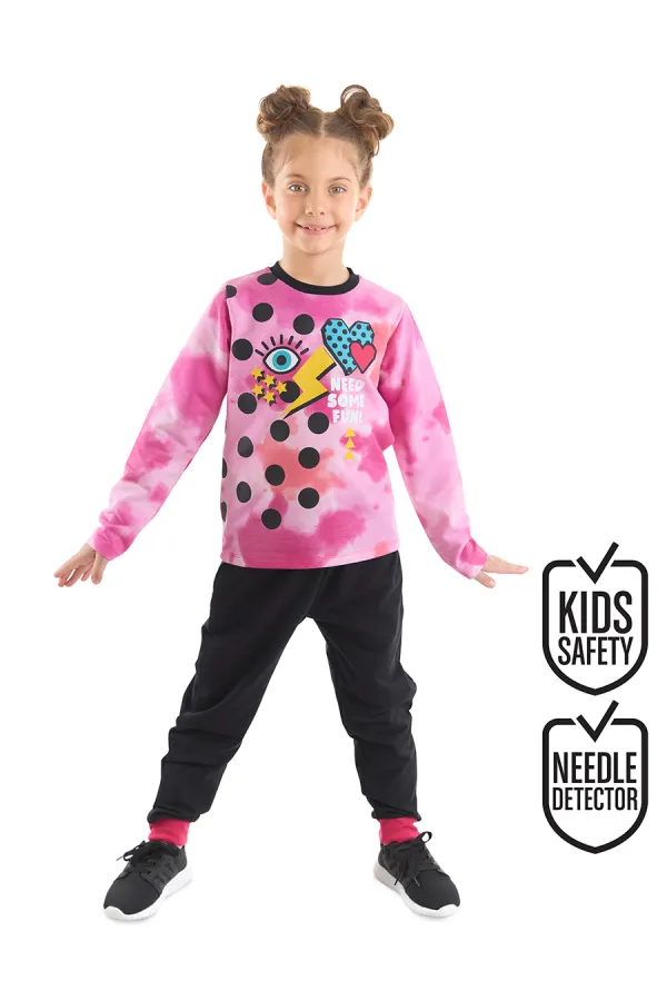 Retro Batik Kız Çocuk T-Shirt Pantolon Takımı