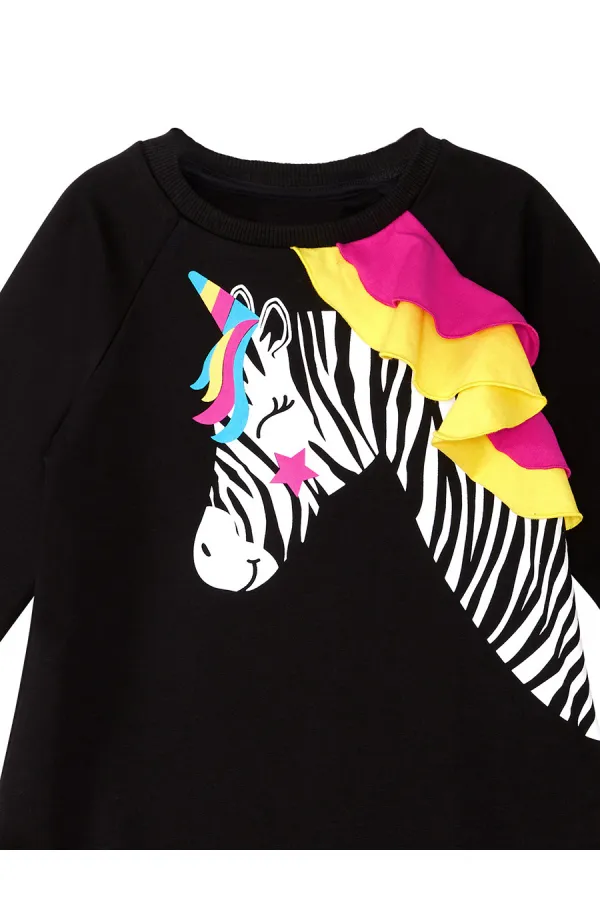 Robe licorne zèbre pour fille